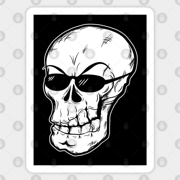 Grim Skull Wearing Sunglasses vr2 Magnet by dkdesigns27